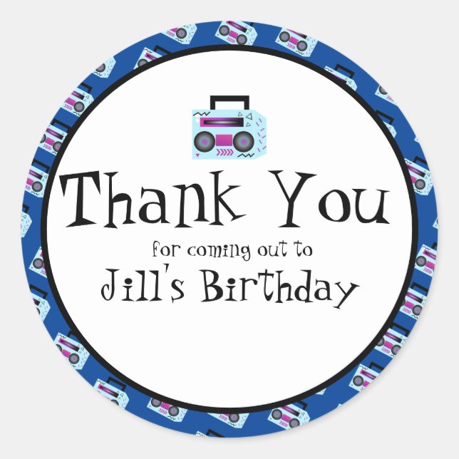 Adesivo Blue 80s 90s Trava Música (Frente)