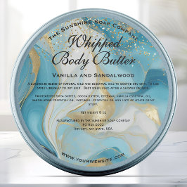 Adesivo Blue and Gold Glitter Body Butter Jar Label
