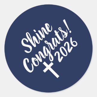 Adesivo Blue and White Time to Shine Graduation 2026