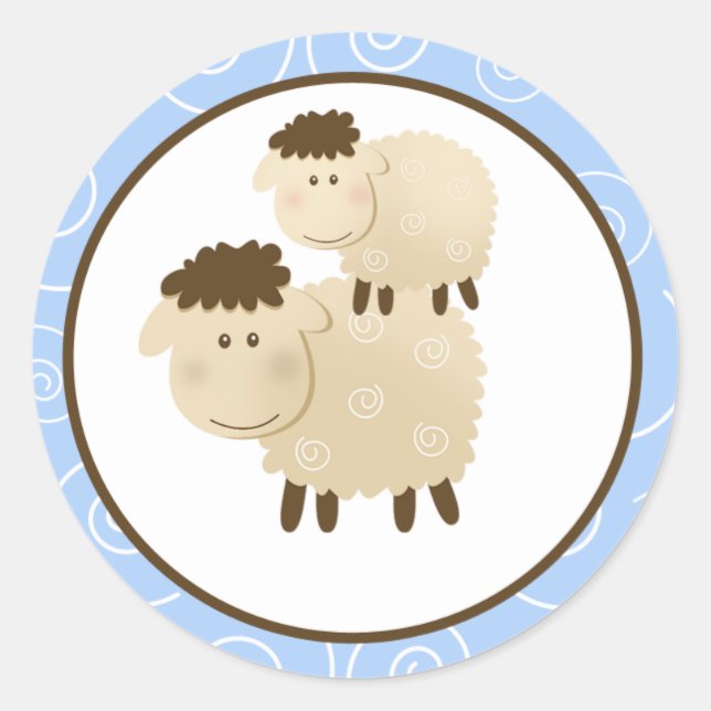 Adesivo Blue Baa Baa Sheep Envelope Seals / Toppers 20 (Frente)