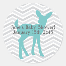 Adesivo Blue Baby Deer and Cinza Chevron Stickers