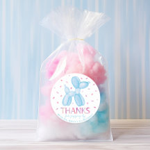 Blue Balloon Party Favor Sticker