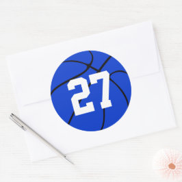 Adesivo Blue Basball Jersey Number Stickers redondos