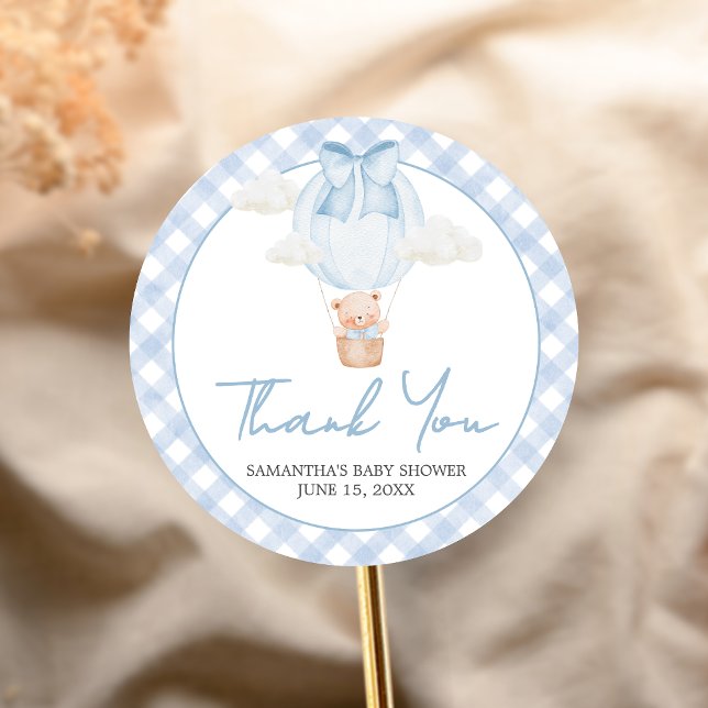 Adesivo Blue Bear Bearly Wait Baby Shower  (Bear Baby Shower Sticker)