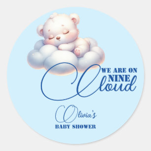 Adesivo Blue Bear Estamos na nuvem e Chá de fraldas