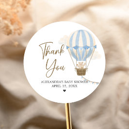 Adesivo Blue Boho Bear Baby Shower 