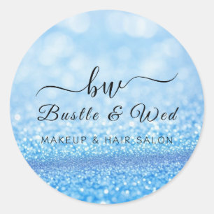 Adesivo Blue Bokeh Shiny Makeup Hair Salon
