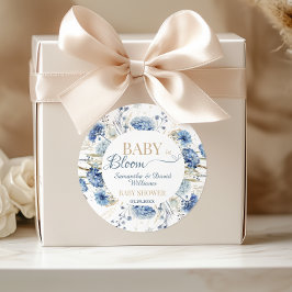 Adesivo Blue Botanical Wildflower Baby in Bloom Baby Showe