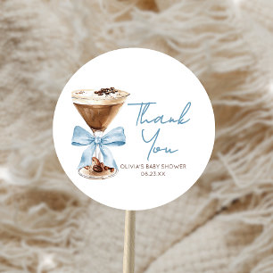 Adesivo Blue Bow Espresso Martini Chá de Bebê