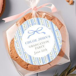 Adesivo Blue Bow Floral Graduation