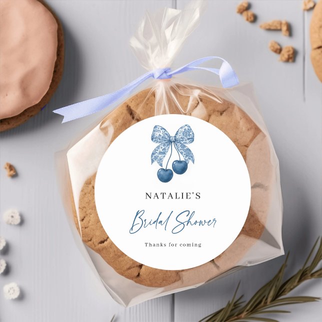 Adesivo Blue Bow Something Blue Bridal Shower Stickers (Criador carregado)