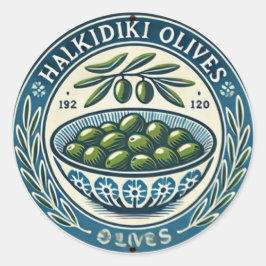Adesivo Blue Bowl Greek Olive Picture Design