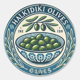 Adesivo Blue Bowl Greek Olive Picture Design