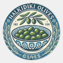 Adesivo Blue Bowl Greek Olive Picture Design