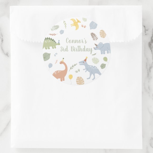 Adesivo Blue Boy Boho Dinosaur Birthday (Bolsa)