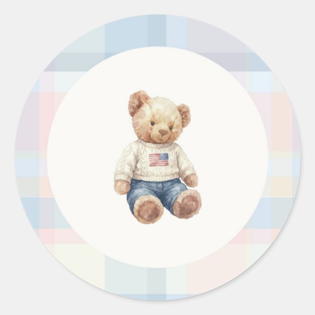 Adesivo Blue boy teddy bear sticker (Frente)