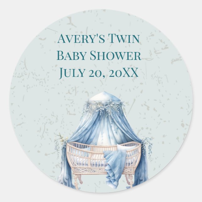 Adesivo Blue Canopy Baby Boy Crib (Frente)