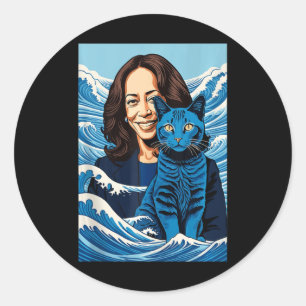 Adesivo Blue Cats Wave Para Kamala Funny Kamala Harris Par
