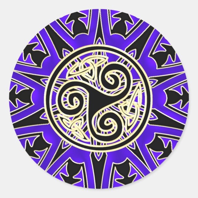 Adesivo Blue Celtic Triskele Mandala Sticker (Frente)