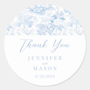 Adesivo Blue Chinoiserie Porcelain Casamento Obrigado