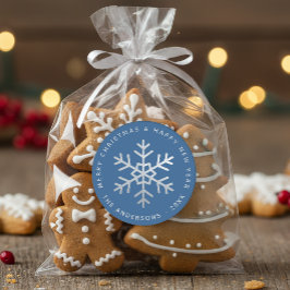 Adesivo Blue Christmas Snowflake Elegant Faux Silver Foil 