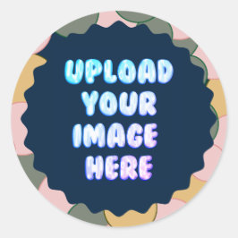 Adesivo Blue Classic Round Sticker with a Business Logo