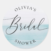 Blue Coastal Ocean Bridal Shower | Elegant Beach