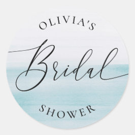 Adesivo Blue Coastal Ocean Bridal Shower | Elegant Beach