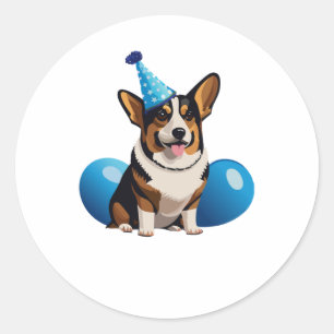 Adesivo Blue Corgi Birthday Classic T-Shirt