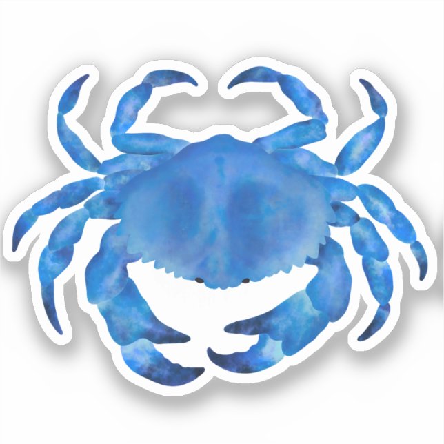Adesivo Blue Crab Watercolor (Frente)