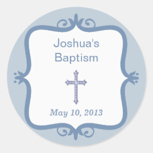 Adesivo Blue Cross Baptism Round Sticker