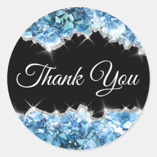 Adesivo Blue Crystals Obrigado Sticker