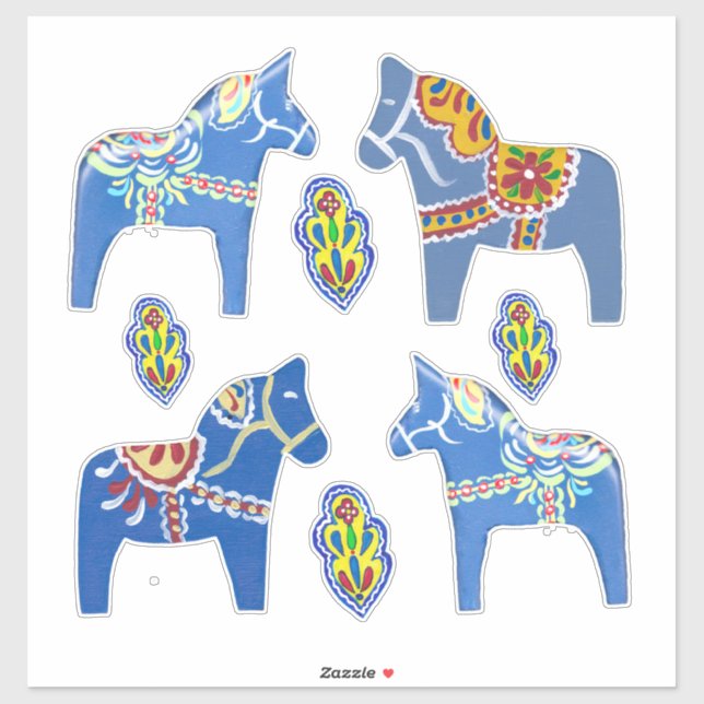 Adesivo Blue Dala Horses Sticker (Folha)