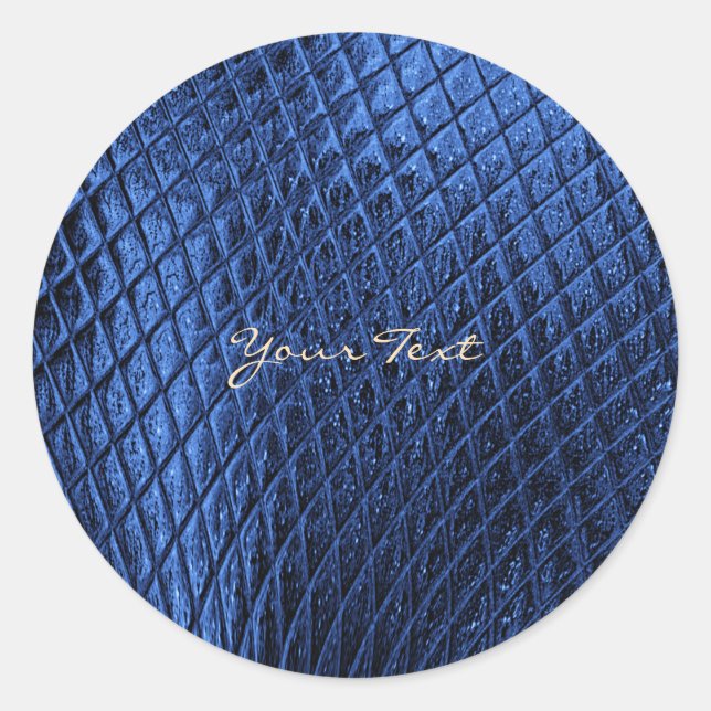Adesivo Blue Decorative Modern Classic Round Sticker (Frente)