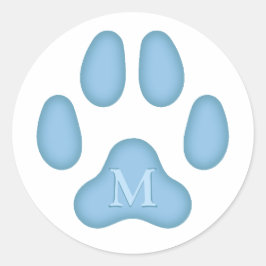Adesivo Blue Dog Paw Imprime Pet Monogramas Seal Personali