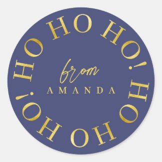 Adesivo Blue Dourado Natal Ho Ho ID1009