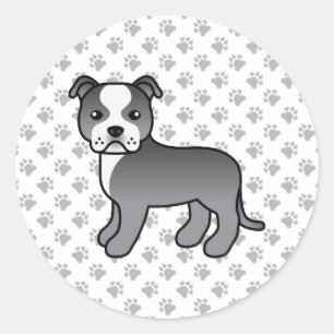 Adesivo Blue E White Staffordshire Bull Terrier Dog