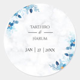 Adesivo Blue Elegant flower summer wedding