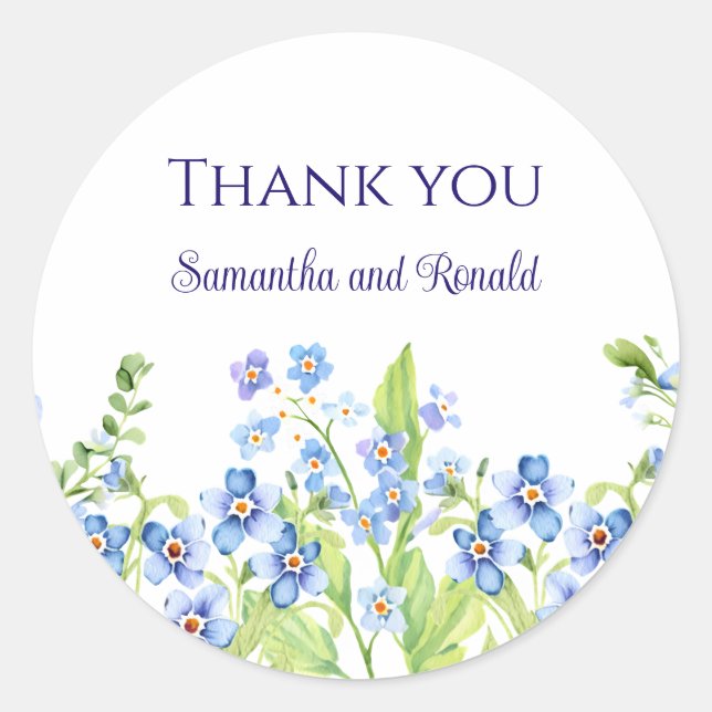 Adesivo Blue esqueça-me de não ser um Casamento de Aquarel (Frente)