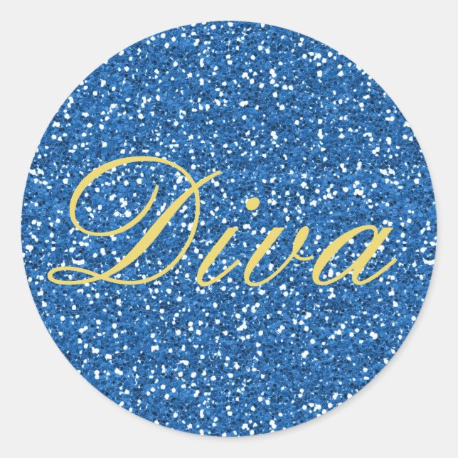 Adesivo Blue Faux Glitter Diva (Frente)