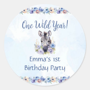 Adesivo Blue Floral Zebra Sticker