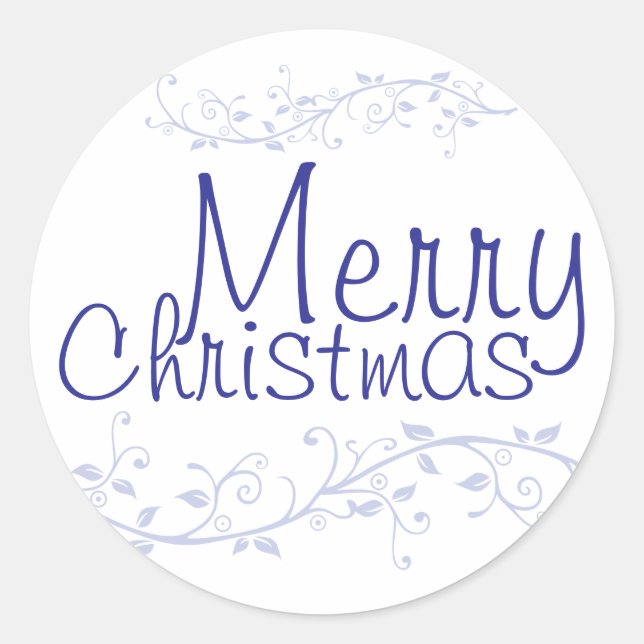 Adesivo Blue Flourish Merry Sticker (Frente)