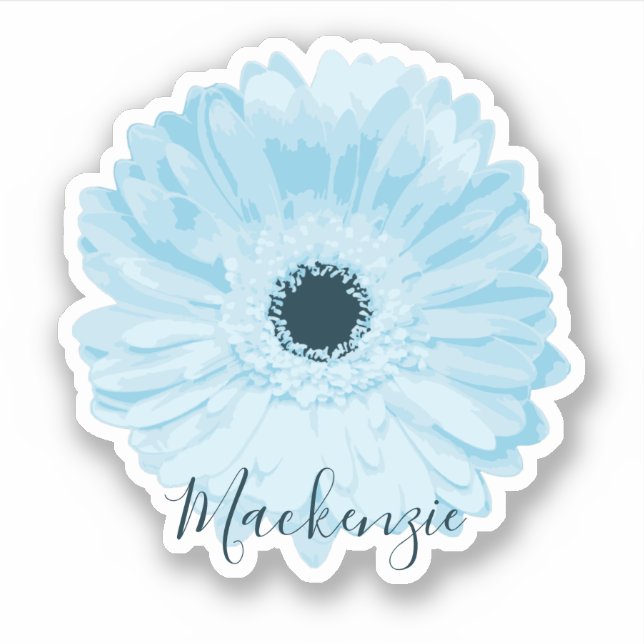Adesivo Blue Gerbera Daisy Flower Name (Frente)
