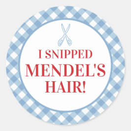 Adesivo Blue Gingham Upsherin "I Snippe Your Hair!" Adesiv