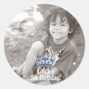 Adesivo Blue Glitter Crown Royal Prince PHOTO Sticker