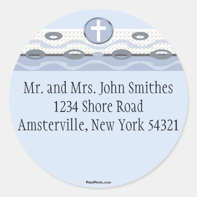 Adesivo Blue Harmony Religerian Return Address Sticker (Frente)