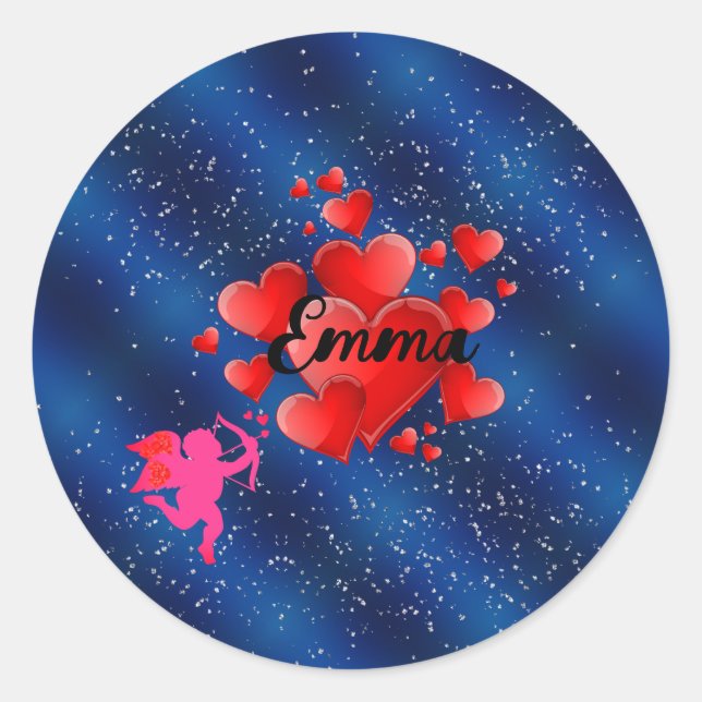 Adesivo Blue heart  romantic wallpaper (Frente)