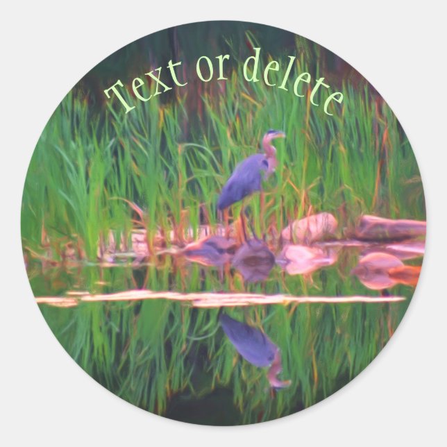Adesivo Blue Heron Reflete Arte Animal Personalizada (Frente)