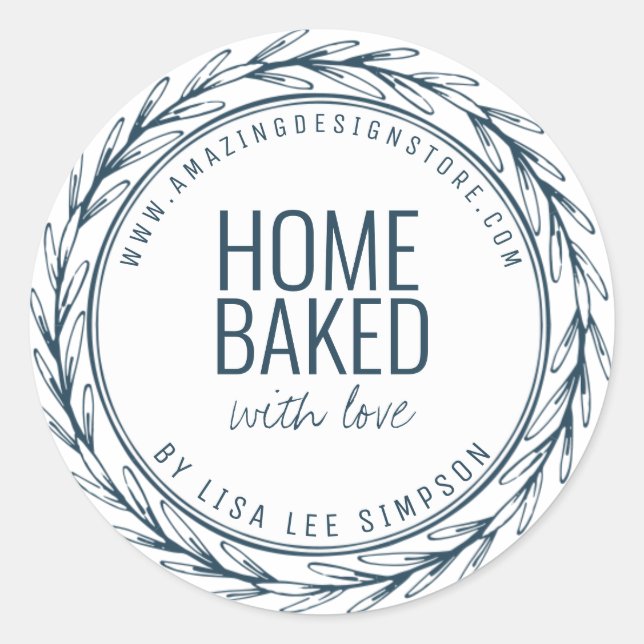 Adesivo Blue Home baked With Love (Frente)