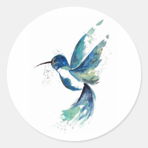 Adesivo Blue Hummingbird Watercolor